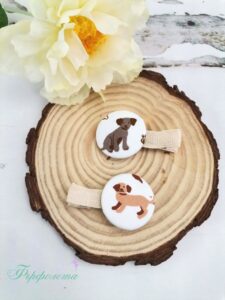 ръчно изработени фиби с копчета